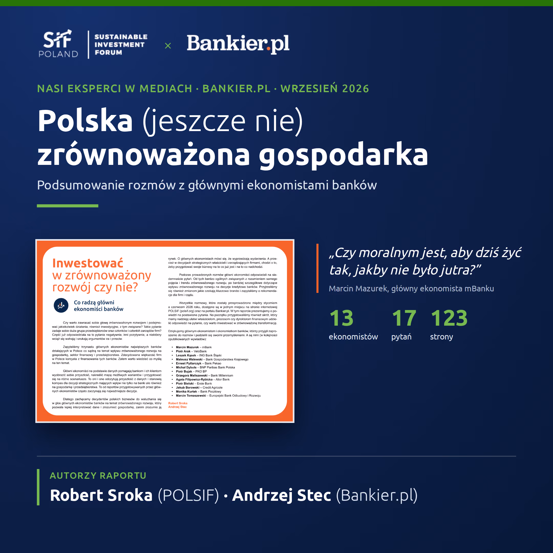 Co o przyszłości polskiej gospodarki myślą ci, którzy zawodowo wyprzedzają wydarzenia?